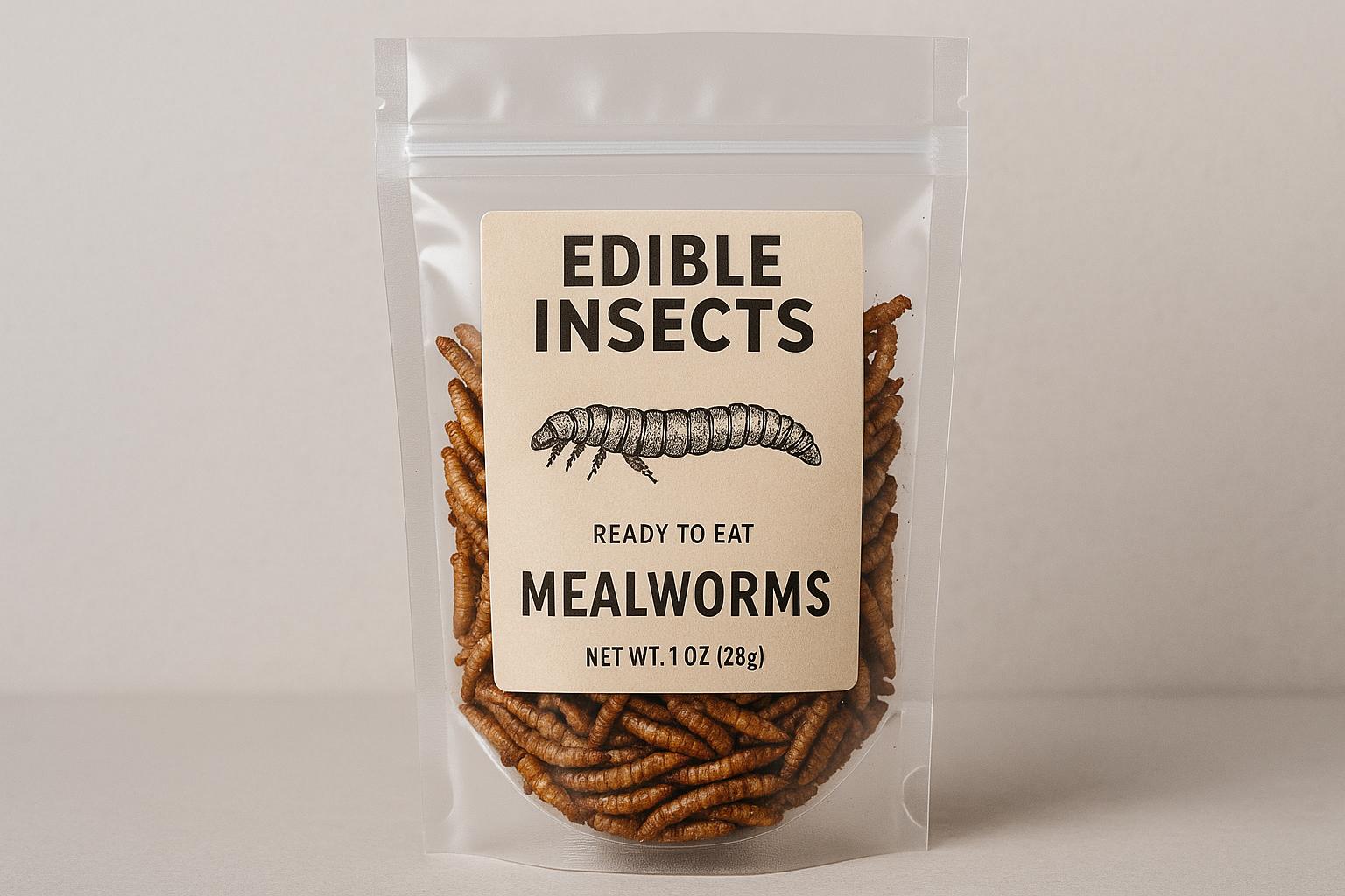 How edible insects are packaged and sold.